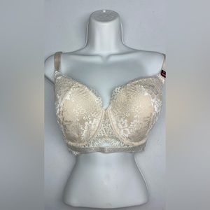 NWT LS CREM Rhinestone "So Free" Demi, 36DDD,  *P1077